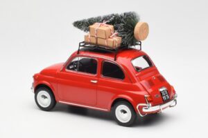 Fiat 500 L Punane Christmas Norev 1:18 187779 Metall - pilt 5/6
