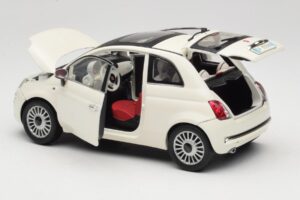 Fiat 500 Valge Mondo Motors 1:18 500291 Metall - pilt 5/8