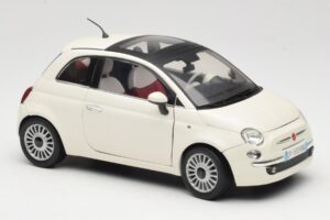 Fiat 500 Valge Mondo Motors 1:18 500291 Metall - pilt 6/8