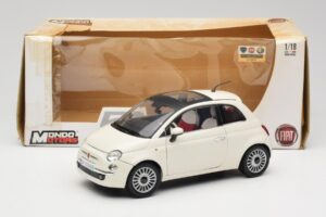 Fiat 500 Valge Mondo Motors 1:18 500291 Metall - pilt 8/8