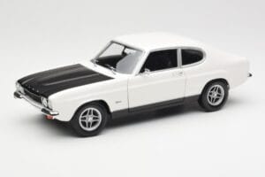Ford Capri Mk1 RS 2600 Valge Must Minichamps 1:18 150089078 Metall