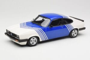 Ford Capri Mk2 3.0 Valge Siniste Triipudega Minichamps 1:18 155788600 Metall