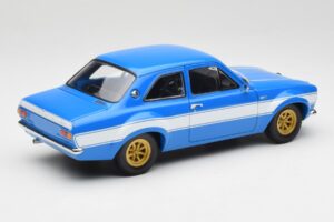 Ford Escort Mk1 RS 1600 Sinine Valge Triibud Minichamps 1:18 100688102 Metall - pilt 3/8