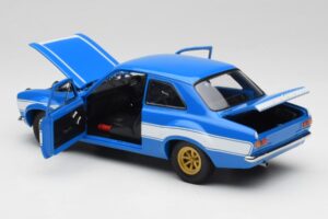 Ford Escort Mk1 RS 1600 Sinine Valge Triibud Minichamps 1:18 100688102 Metall - pilt 5/8