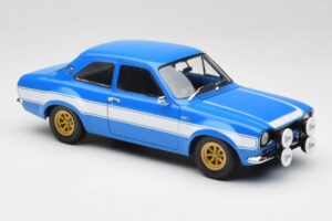 Ford Escort Mk1 RS 1600 Sinine Valge Triibud Minichamps 1:18 100688102 Metall - pilt 6/8