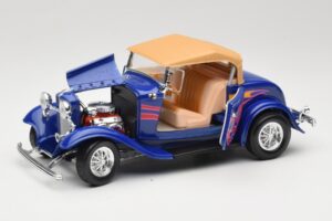 Ford Roadster Street Rod Sinine with Fire Road Signature 1:18 92249 Metall - pilt 2/8