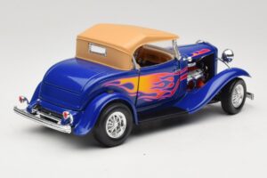 Ford Roadster Street Rod Sinine with Fire Road Signature 1:18 92249 Metall - pilt 3/8