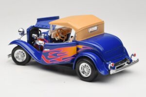 Ford Roadster Street Rod Sinine with Fire Road Signature 1:18 92249 Metall - pilt 5/8