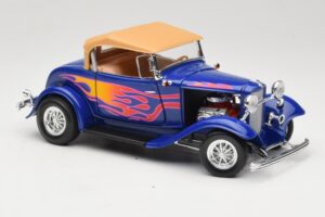 Ford Roadster Street Rod Sinine with Fire Road Signature 1:18 92249 Metall - pilt 6/8