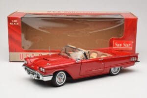 Ford Thunderbird Kabriolett Punane Sun Star 1:18 4311 Metall - pilt 8/8