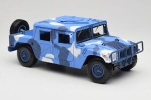 Hummer H1 Humvee Sinine & Valge Motormax 1:18 73157 Metall - pilt 6/8