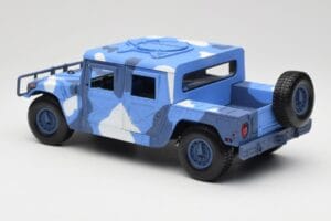 Hummer H1 Humvee Sinine & Valge Motormax 1:18 73157 Metall - pilt 7/8