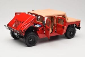 Hummer H1 Soft Top Punane Exoto 1:18 01805 Metall - pilt 2/8