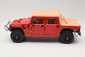Hummer H1 Soft Top Punane Exoto 1:18 01805 Metall - pilt 4/8