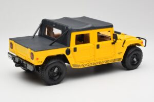 Hummer H1 Soft Top Kollane Maisto 1:18 56041 Metall - pilt 3/8