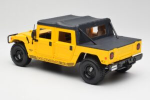 Hummer H1 Soft Top Kollane Maisto 1:18 56041 Metall - pilt 7/8