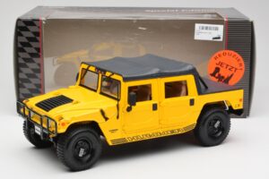 Hummer H1 Soft Top Kollane Maisto 1:18 56041 Metall - pilt 8/8