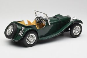 Jaguar SS 100 Roadster Roheline Bburago 1:18 3006 Metall - pilt 3/8