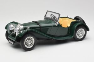 Jaguar SS 100 Roadster Roheline Bburago 1:18 3006 Metall