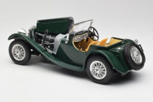 Jaguar SS 100 Roadster Roheline Bburago 1:18 3006 Metall - pilt 5/8