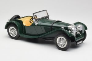Jaguar SS 100 Roadster Roheline Bburago 1:18 3006 Metall - pilt 6/8