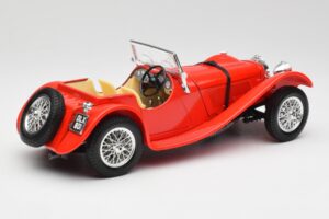 Jaguar SS 100 Punane Bburago 1:18 3006-M1 Metall - pilt 3/8