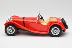 Jaguar SS 100 Punane Bburago 1:18 3006-M1 Metall - pilt 4/8