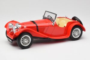 Jaguar SS 100 Punane Bburago 1:18 3006-M1 Metall