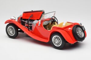 Jaguar SS 100 Punane Bburago 1:18 3006-M1 Metall - pilt 5/8