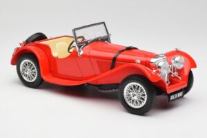 Jaguar SS 100 Punane Bburago 1:18 3006-M1 Metall - pilt 6/8