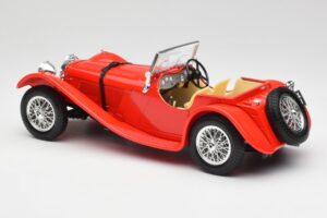 Jaguar SS 100 Punane Bburago 1:18 3006-M1 Metall - pilt 7/8
