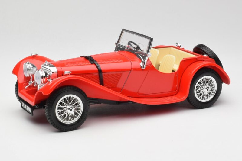 Jaguar SS 100 Punane Bburago 1:18 3006-M1 Metall