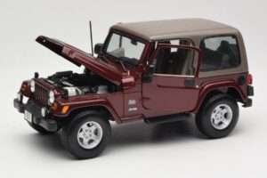 Jeep Wrangler TJ Sahara Punane Maisto 1:18 31662 Metall - pilt 2/8