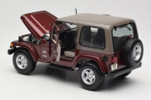 Jeep Wrangler TJ Sahara Punane Maisto 1:18 31662 Metall - pilt 5/8