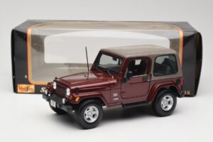 Jeep Wrangler TJ Sahara Punane Maisto 1:18 31662 Metall - pilt 8/8