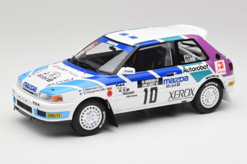 Mazda 323 GTX #10 T. Makinen / S. Harjanne 1000 Lakes Rally 1991 Otto 1:18 OT1099 Vaik