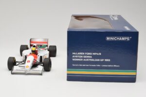 McLaren MP4/8 Ford #8 A. Senna Winner Australian GP 1993 Minichamps 1:18 540933838 Metall - pilt 7/7