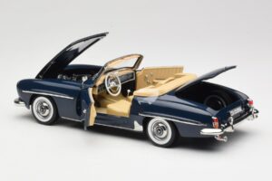 Mercedes 190 SL W121 Middle Blue Norev 1:18 183403 Metall - pilt 5/8