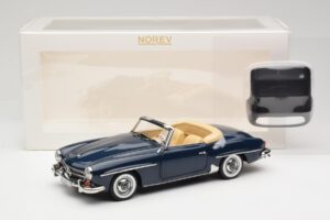 Mercedes 190 SL W121 Middle Blue Norev 1:18 183403 Metall - pilt 8/8