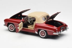 Mercedes 190SL W198 Punane AUTOart 1:18 76116 Metall - pilt 5/8