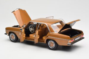 Mercedes 200 W115 Bycane Kuldne Diileri Väljaanne Norev 1:18 B66040665 Metall - pilt 5/8