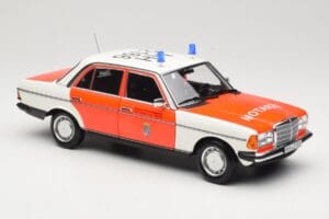 Mercedes 200 W123 Kiirabiautó Valge Norev 1:18 183834 Metall - pilt 4/8