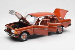 Mercedes 200 W123 English Punane Diileri Väljaanne Norev 1:18 B66040653 Metall - pilt 2/8