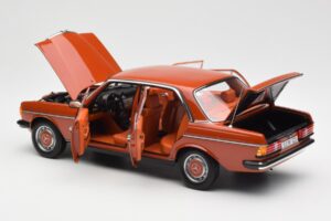 Mercedes 200 W123 English Punane Diileri Väljaanne Norev 1:18 B66040653 Metall - pilt 5/8