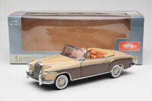 Mercedes 220 SE W128 Kabriolett Pronks Punane Sun Star 1:18 3572 Metall - pilt 8/8