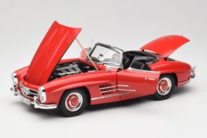 Mercedes 300 SL W198 Roadster Punane Kõva Katusega Minichamps 1:18 180039041 Metall - pilt 2/8