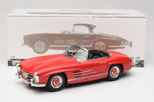 Mercedes 300 SL W198 Roadster Punane Kõva Katusega Minichamps 1:18 180039041 Metall - pilt 8/8