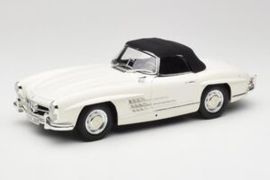 Mercedes 300 SL W198 Roadster Valge Pehme Katusega Minichamps 1:18 180039034 Metall - pilt 3/9
