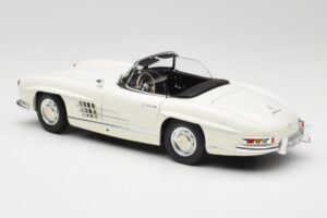 Mercedes 300 SL W198 Roadster Valge Pehme Katusega Minichamps 1:18 180039034 Metall - pilt 8/9