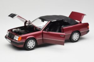 Mercedes 300CE-24 A124 Kabriolett Almandine Punane Metallik Norev 1:18 B66040616 Metall - pilt 2/8
